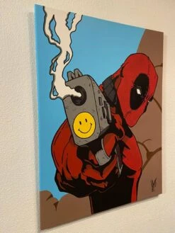 Cuadro Deadpool Pintado A Mano 80x60 Cm(Cuadro Deadpool Pintado A Mano 80x60 Cm)