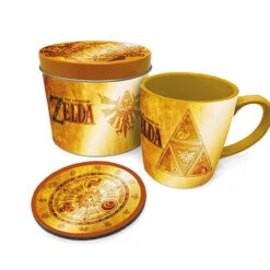 Set Taza Y Posavasos Golden Triforce The Legend Of Zelda(Set Taza Y Posavasos Golden Triforce The Legend Of Zelda)