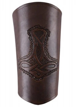 Protector De Brazo De Cuero, Con El Martillo De Thor, Largo(Protector De Brazo De Cuero Con El Martillo De Thor Largo)