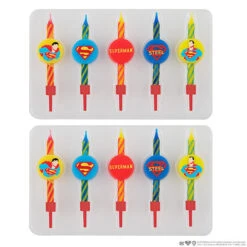 Set De 10 Velas De Cumpleaños Con Logo Superman - DC Comics CR4220(Set De 10 Velas De Cumpleanos Con Logo Superman Dc Comics Cr4220)