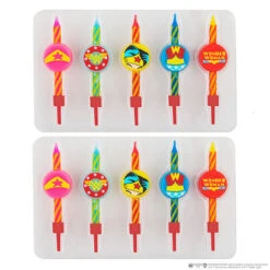 Set De 10 Velas De Cumpleaños Con Logo Wonderwoman - DC Comics CR4230(Set De 10 Velas De Cumpleanos Con Logo Wonderwoman Dc Comics Cr4230)